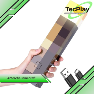 Lámpara Antorcha Minecraft 4 Colores LED